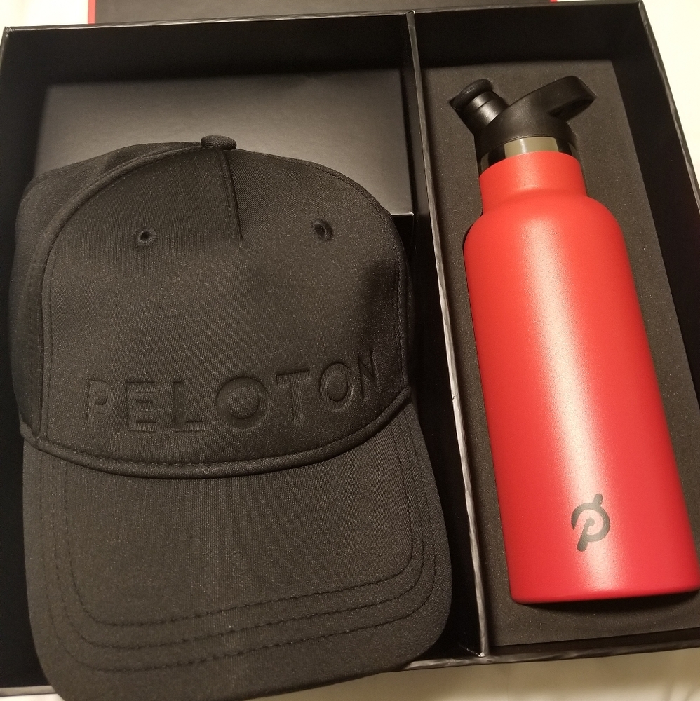 Peloton water bottle and hat NIB